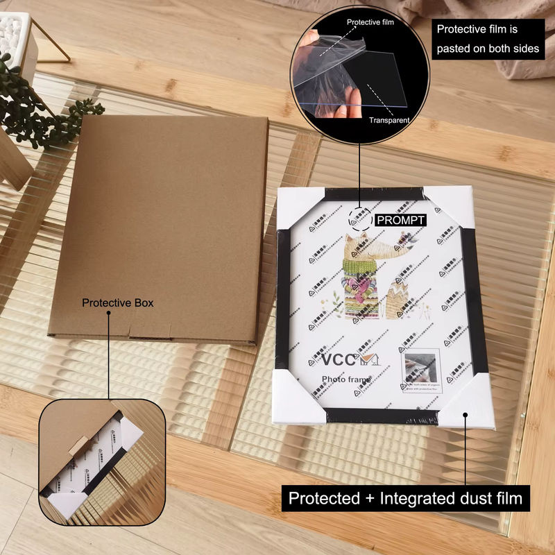 VCC Holz-Fotorahmen in Schwarz oder Braun für Wandmontage und Tischaufstellung, Rechteckig, 9 - Bild 2