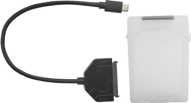 Koogeelife USB-C auf SATA Adapter für 2,5 Zoll SSD und HDD Festplatten, USB 3.0 10G mit Schutzbox, Weiß - Bild 1