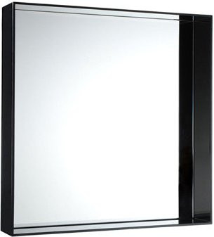 Kartell Only Me Wandspiegel in Schwarz und Weiß mit minimalistischem Design aus Glas und Kunststoff