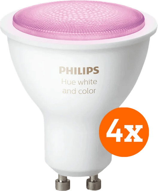 Philips Hue White & Color Ambiance LED GU10 Smart Lamp 4er-Pack mit Bluetooth - Bild 1