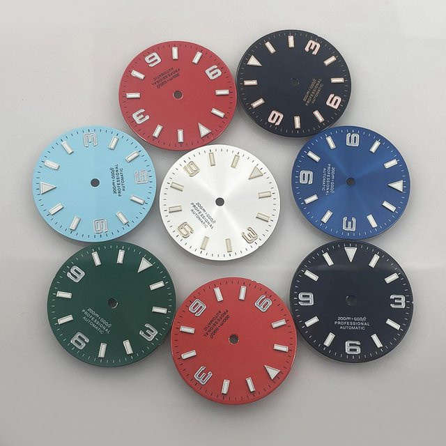 Manbushijie Zifferblatt, 29 mm, leuchtend, himmelblau, rosa, rot - Bild 1