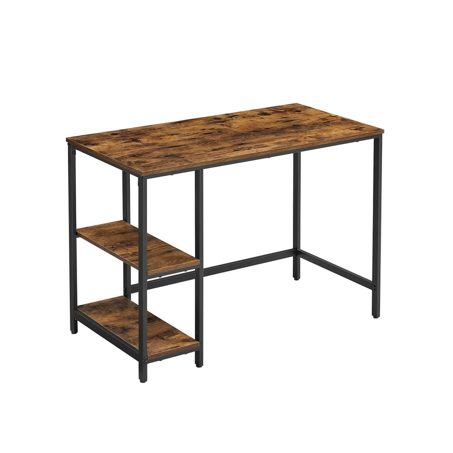 Vasagle Schreibtisch mit 2 Ablagen in Braun-Schwarz, B/T/H: 100 x 50 x 75 cm - Bild 2