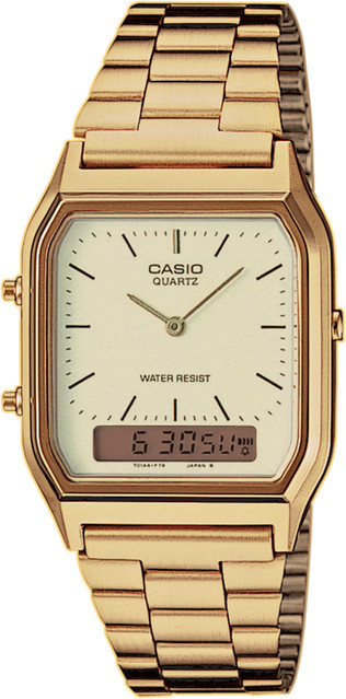 CASIO Herrenuhr, Analog-Digital, Quarz, Edelstahl, Gold, 30 mm, 3 ATM - Bild 1