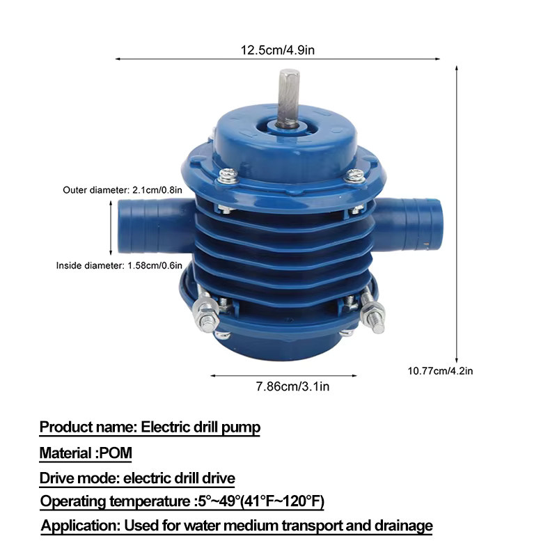 Multifunktionale Handbohrpumpe von xmshxltd aus POM-Material in Blau für Wasser, Diesel und andere Medien - Bild 2