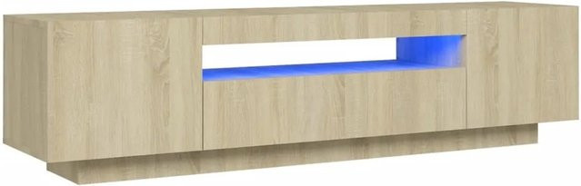 vidaXL TV-Schrank mit LED-Beleuchtung in Sonoma-Eiche, B/T/H: 160 x 35 x 40 cm - Bild 1