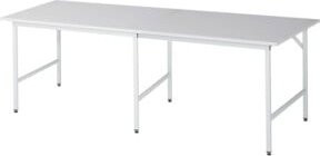 Rau Arbeitstisch Jerry höhenverstellbar in Grau und Weiß mit M-Platte, B: 250 cm, T: 100 cm, H: 80-85 cm - Bild 1
