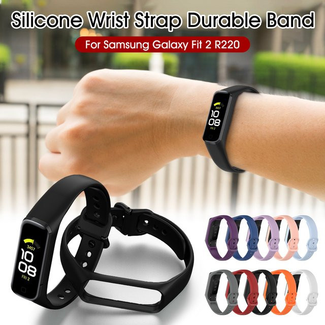 TINUORA Uhrenarmband Silikon, Schwarz, Unisex, für Samsung Galaxy Fit 2 - Bild 1