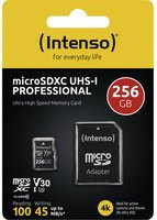 Intenso Professional microSDXC Speicherkarte 256 GB, UHS-I U3, Class 10, V30, Schwarz - Bild 2