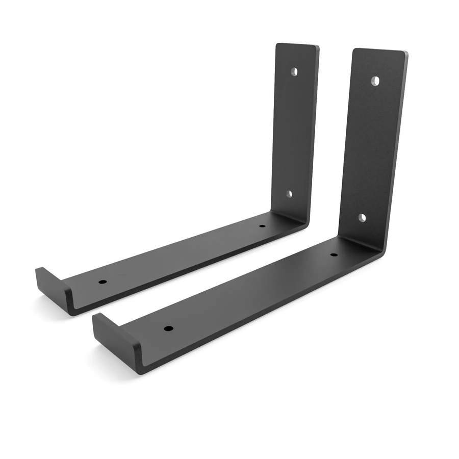 HEVVA Regalhalterung RIEDBERG 2er Set Schwarz Matt aus Stahl, Tiefe: 20 cm - Bild 2