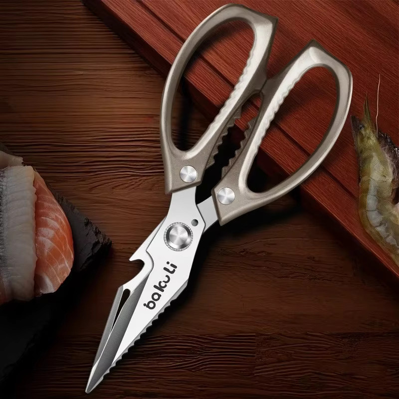 PLYS Geflügelschere aus Edelstahl in Silber mit integriertem Schäler zum Schneiden von Fleisch, Fisch und Knochen - Bild 4