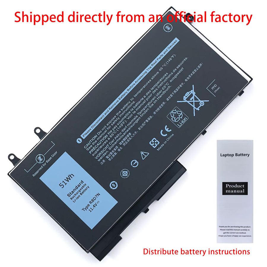 4GVMP R8D7N Laptop-Akku für Dell Latitude 5400 5500 Precision 3540 Inspiron 7590 7591 7791 2-in-1 in Schwarz - Bild 5