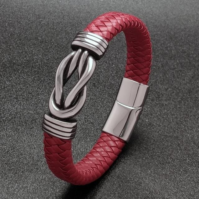 Allbestart Armband, Leder, Edelstahl, grau, Herren - Bild 1