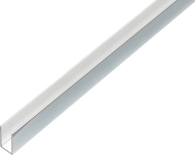 GAH Alberts U-Profil aus Aluminium in Silber verchromt, B/H: 10 x 10 mm, Länge: 2.000 mm - Bild 1