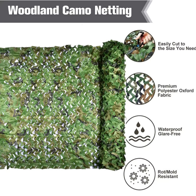 Camo Netting Camouflage Netz in Grün aus Polyester als Schattennetz und Abdeckung für Camping, Jagd und Party-Dekoration - Bild 2