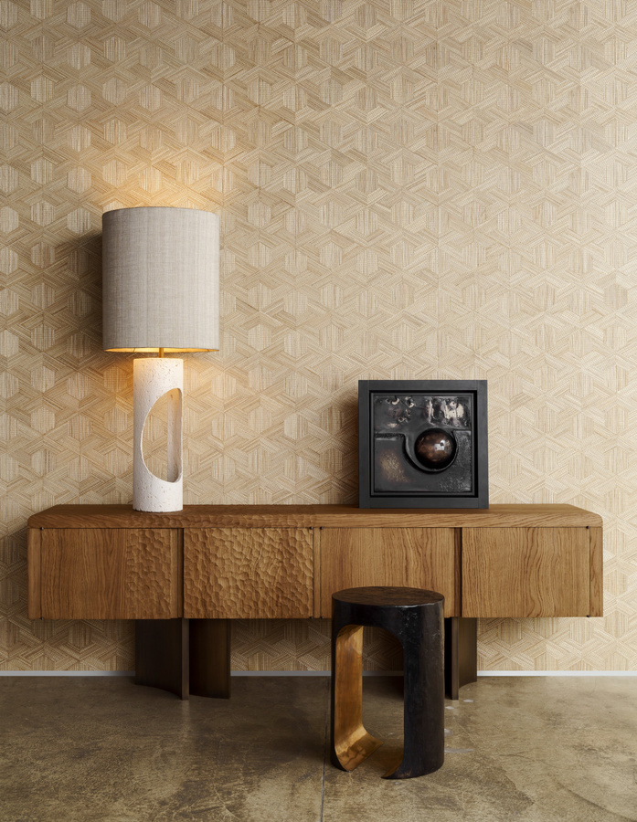 Arte Wallpaper Reflect Golden Straw Textiltapete mit abstraktem Naturmuster in Gold - Bild 1