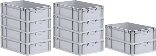 PROREGAL SparSet 10x Eurobox NextGen Grip in Grau mit verstärkten Wänden, H x B x T: 17 x 40 x 60 cm, 34 Liter - Bild 1