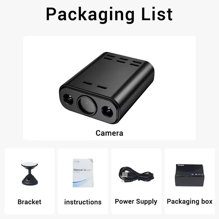 DiFang Mini Indoor Kamera 5MP HD Video mit Ton, Tragbarer DV Recorder als Verdeckte Sicherheitskamera für Home, Office und Baby Monitoring, Schwarz - Bild 3