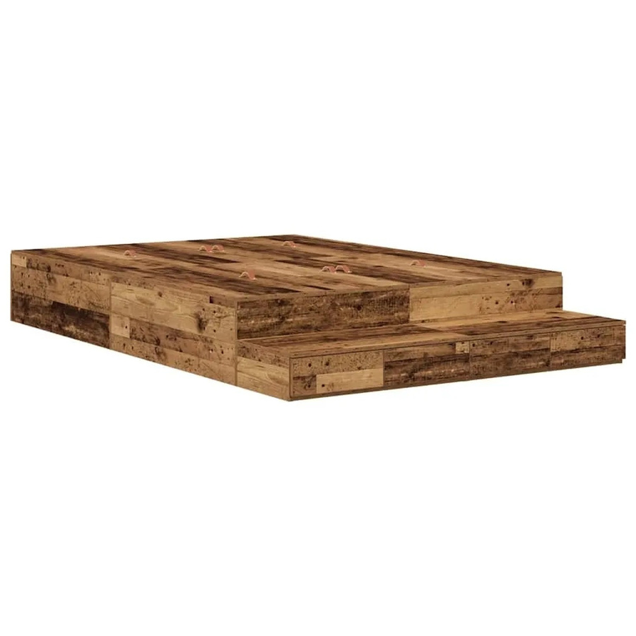 vidaXL Stauraumbett aus Altholz in Braun mit Schubladen, Breite: 135 cm, Länge: 226,5 cm, Höhe: 31,5 cm - Bild 2