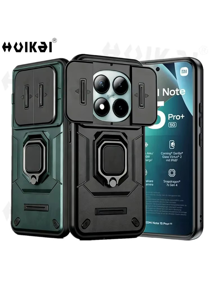 Xiaomi Kamera-Schutzhülle mit Ständer und Fallschutz für Redmi Note 15 Pro Plus 5G/4G und Redmi Note 15 Pro, Schwarz - Bild 5