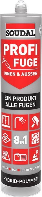 Soudal Profi-Fuge 8-in-1 MS-Polymer Dichtstoff Dunkelgrau 280 ml - Bild 1