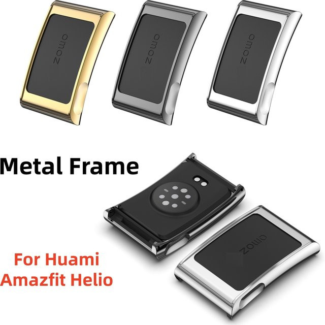 SZKOSTON Uhrenzubehör Hülle für Huami Amazfit Helio, Edelstahl, Schwarz - Bild 1
