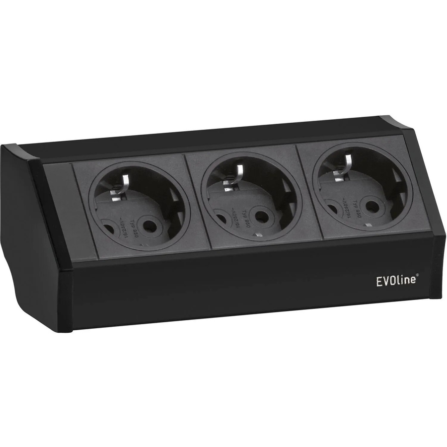 EVOline V-Dock 3-Fach Schuko Steckdosenelement Schwarz 3.600 W - Bild 2