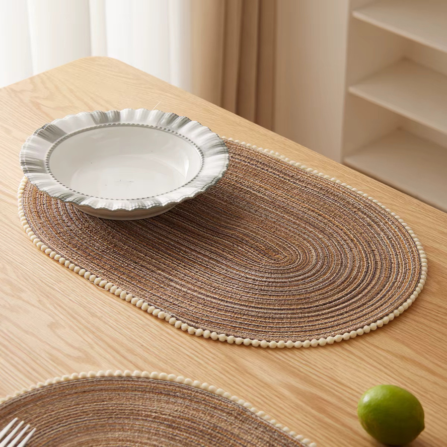 Tabletex 4er-Set ovale Tischsets aus Rattan in Beige, gewebt und hitzebeständig, B/T: 45,7 x 30,5 cm - Bild 2
