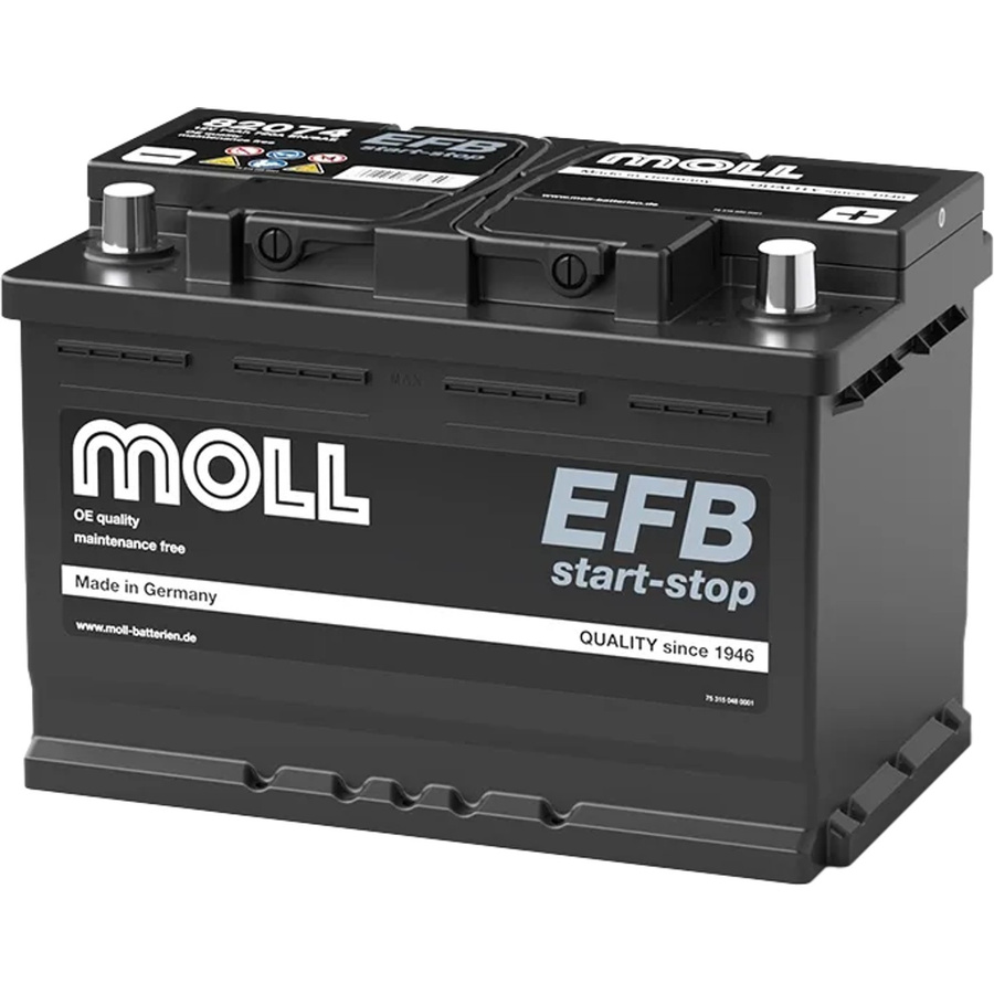 MOLL EFB Start-Stop Starterbatterie 12V 74Ah 720A in Schwarz - Bild 2