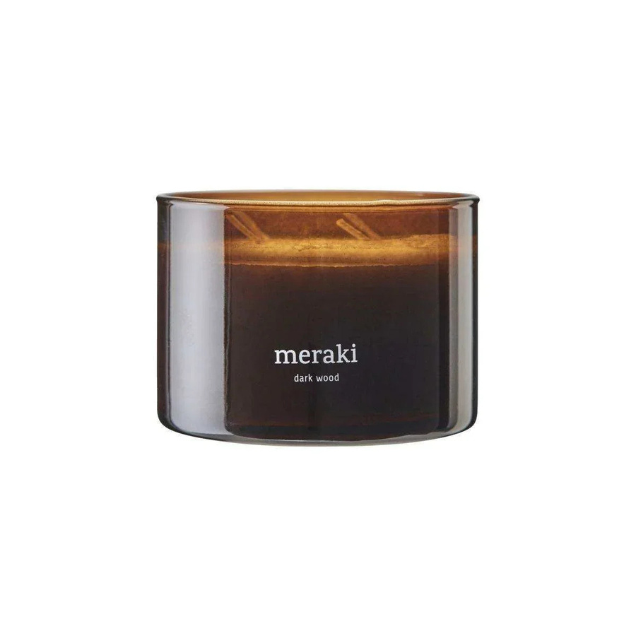 Meraki Duftkerze Dark Wood groß braun mit würzigem und erdigem Duft - Bild 1