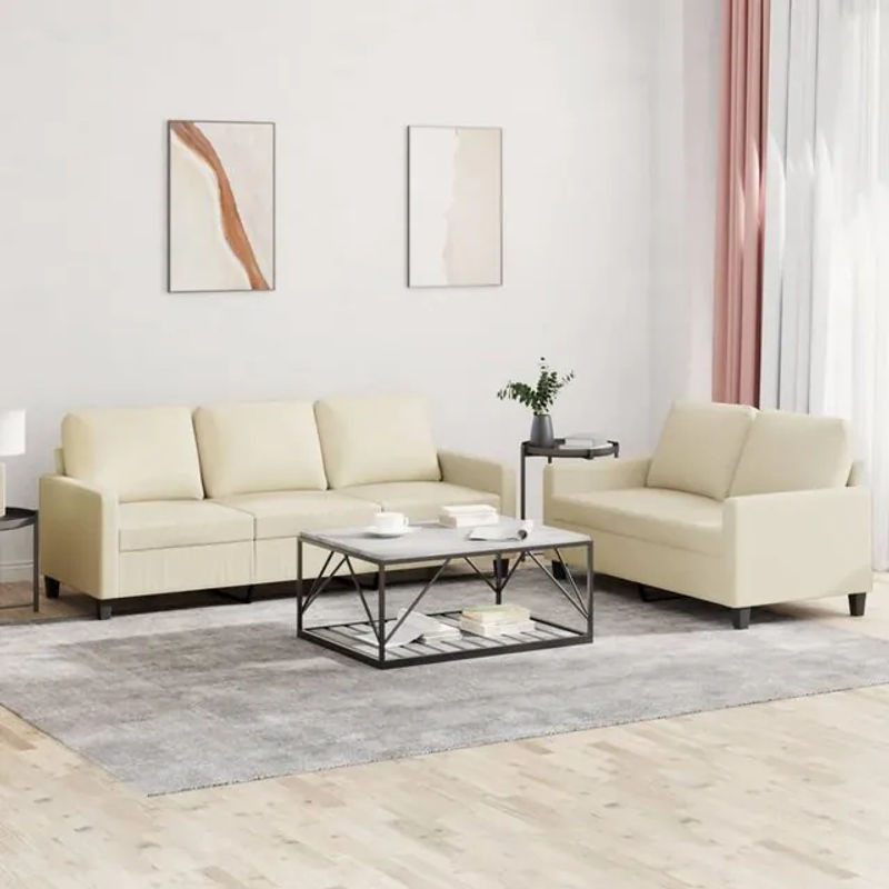 Vidaxl 2-Sitzer Sofa in Beige aus Kunstleder mit modernem Design - Bild 1