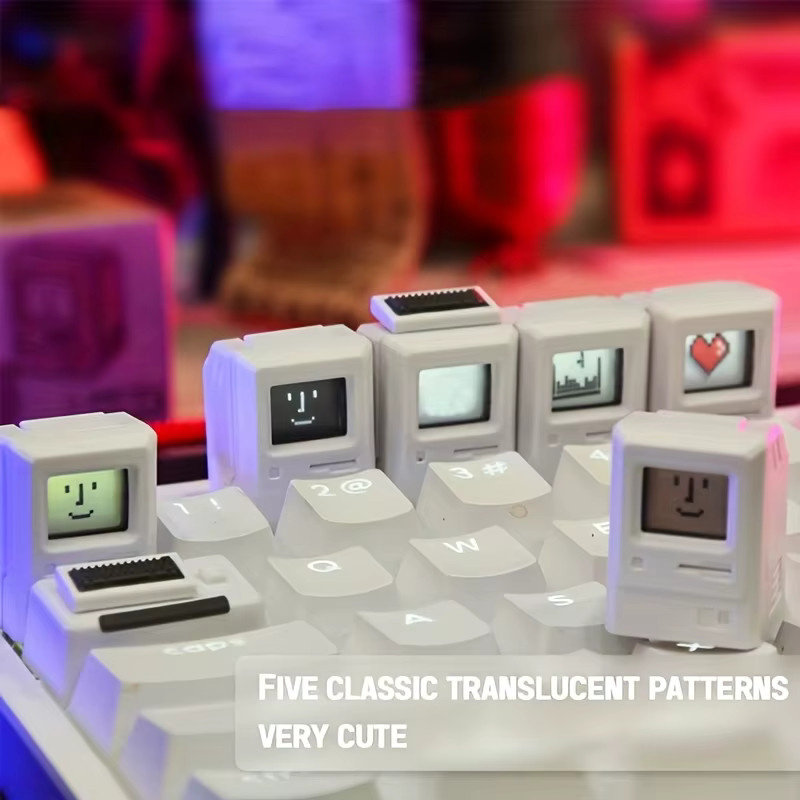 Nostalgische Mini-Macintosh-Tastenkappe im Retro-Stil für mechanische Tastaturen, Farbe: Weiß - Bild 2