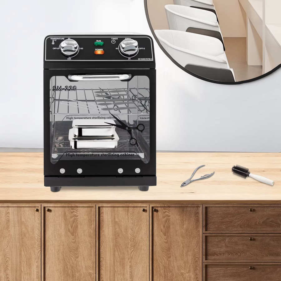 Sweetmile Hochtemperatur-Sterilisator aus Edelstahl in Schwarz mit 8 l Volumen und 600 W Leistung zur Desinfektion von Werkzeugen - Bild 4