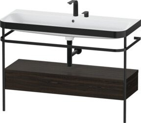 Duravit Möbelwaschtisch-Kombi Happy D.2 Plus in Weiß mit Keramikwaschbecken, 1 Ladenschrank und 2 Handtuchhalter, B/T: 117,5 x 49 cm - Bild 1