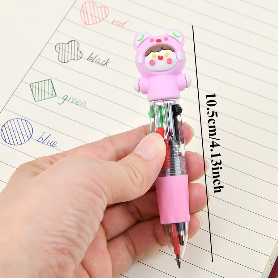 YUNCHUN Mini-Kugelschreiber im Cartoon-Stil mit vier Farben, Mehrfarbige Stifte für Kinder und Anmerkungen - Bild 2