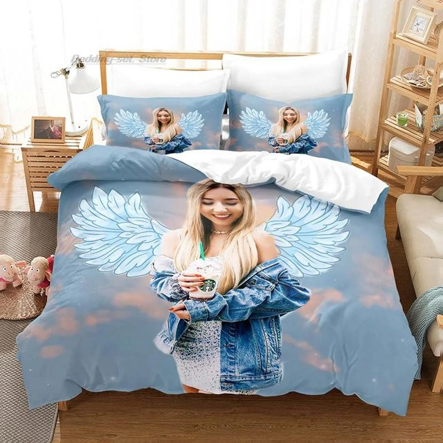 Rebekah Wing Merch Beki Flauschige Bettwäsche Kollektion mit 3D-Design in Blau, B/H: 180 x 210 cm - Bild 1