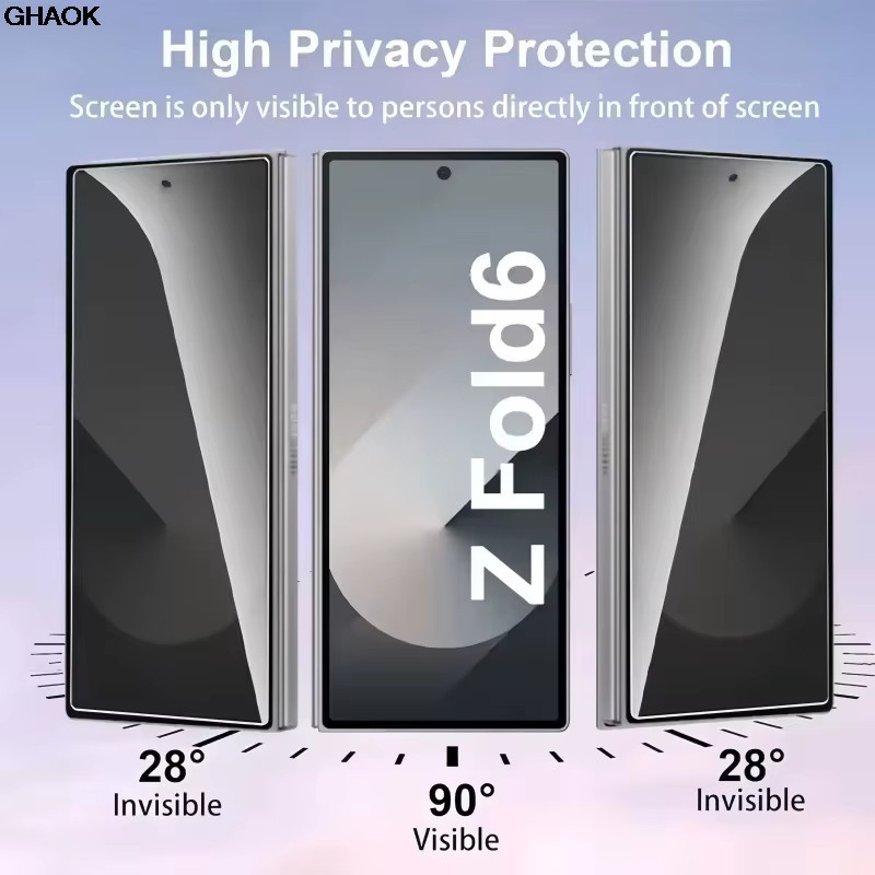 Samsung Galaxy Z Fold 7 6 5 4 Anti-Spion Panzerglas Display Schutz in Schwarz - Bild 1