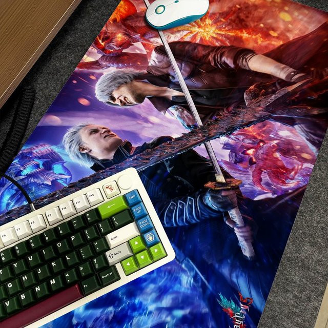 D-Devil May C-Cry 5 XXL Mauspad in Schwarz und Multicolour, rutschfeste Gamer-Schreibtischunterlage mit HD-Art-Design, B/T: 90 x 40 cm - Bild 1