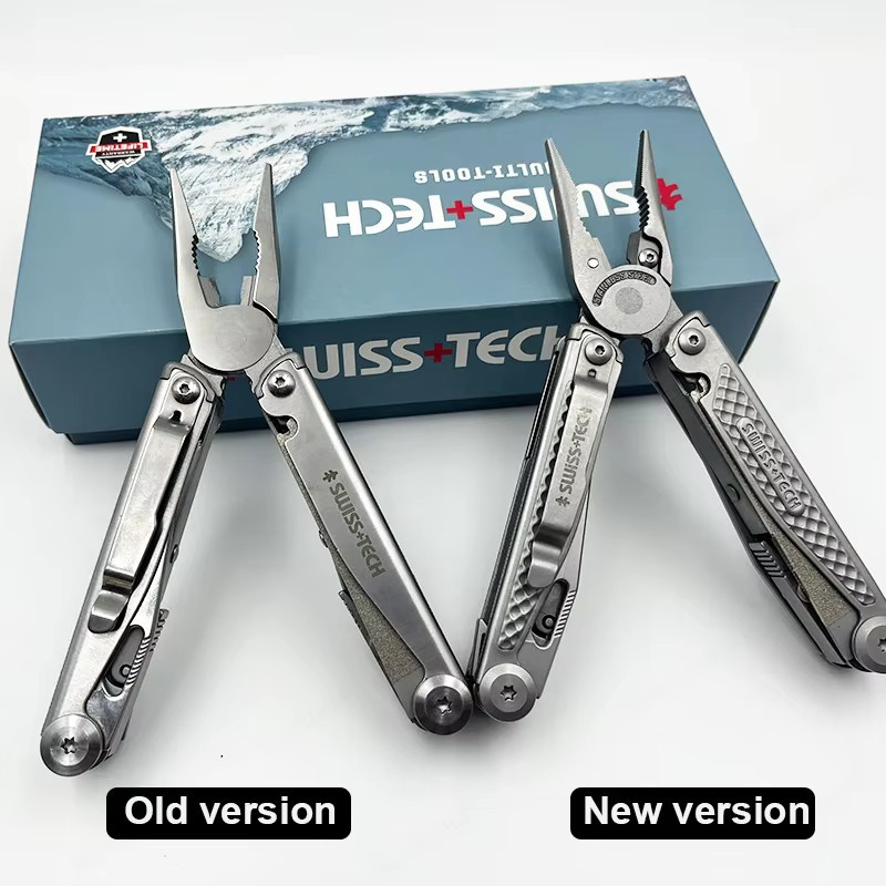 SWISS TECH 18-in-1 Multitool-Zange in Silber mit Schere und Sägeblatt als tragbares EDC Kombinationswerkzeug - Bild 2
