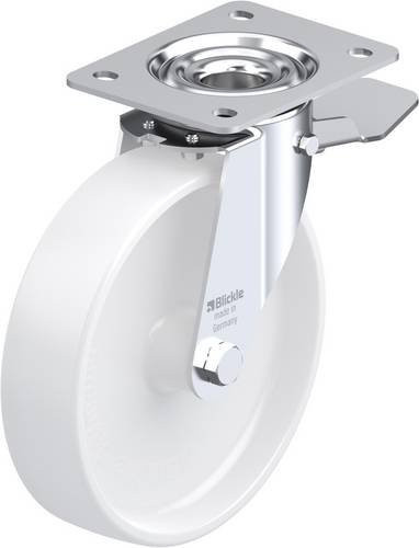 Blickle Lenkrolle LE-PPN 200G-ST mit Feststeller, Rad-Durchmesser: 20 cm, Tragfähigkeit: 300 kg, Farbe: Weiß - Bild 1