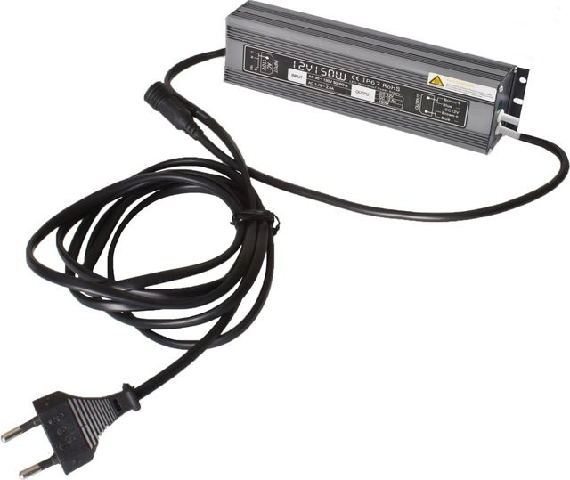 GroJa Solid Trafo Driver für bis zu 10 Lichtleisten, 150 Watt, IP67, Schwarz - Bild 1