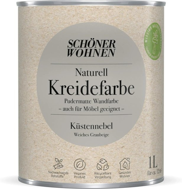 Schöner Wohnen Kreidefarbe Küstennebel in Beige und Weiß - Bild 1