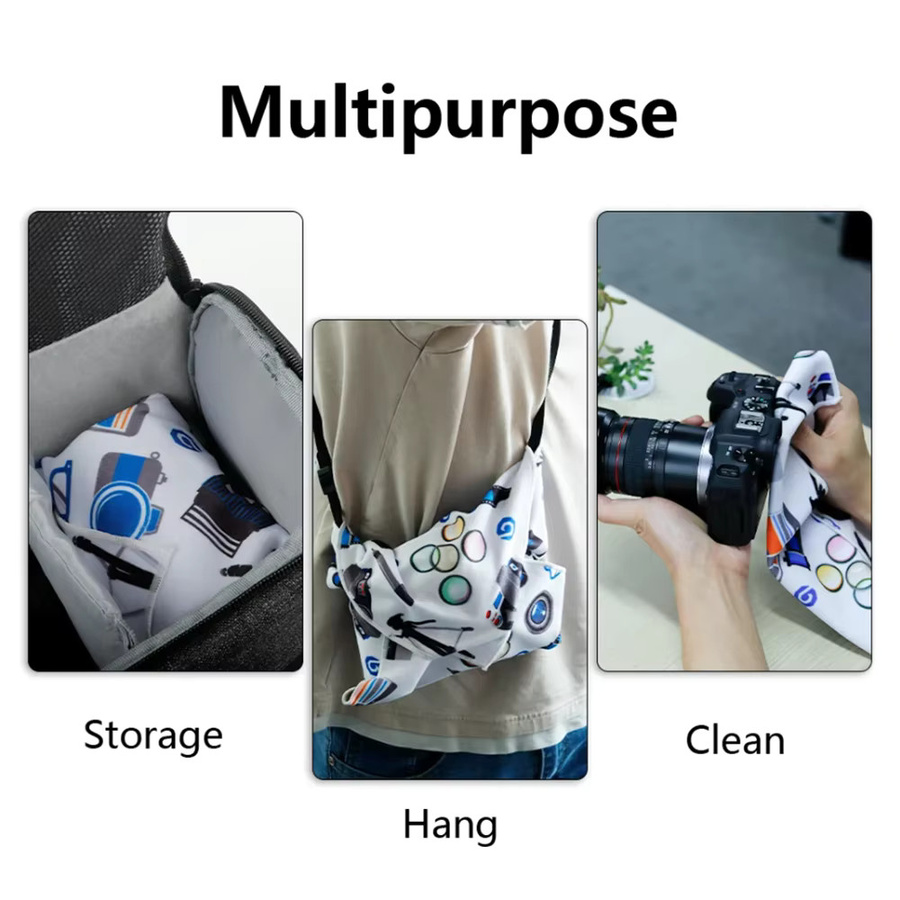 Lightdow Selbstklebende Make-up-Tasche aus Magischem Stoff, Wasserfester Reise-Organizer und Schutztasche für Kameraobjektive in Weiß und Multicolour - Bild 3