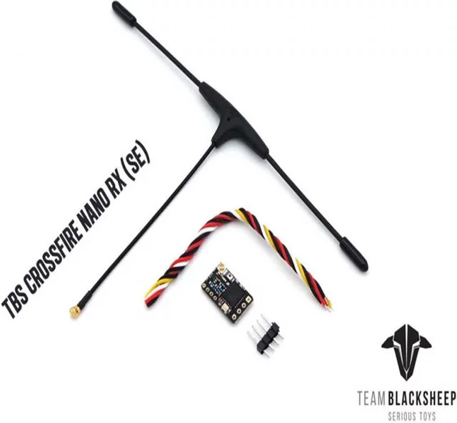 TBS Crossfire Nano SE Receiver mit Immortal T V2 Antenne CRSF 915/868 MHz Long Range Funksystem in Schwarz - Bild 1
