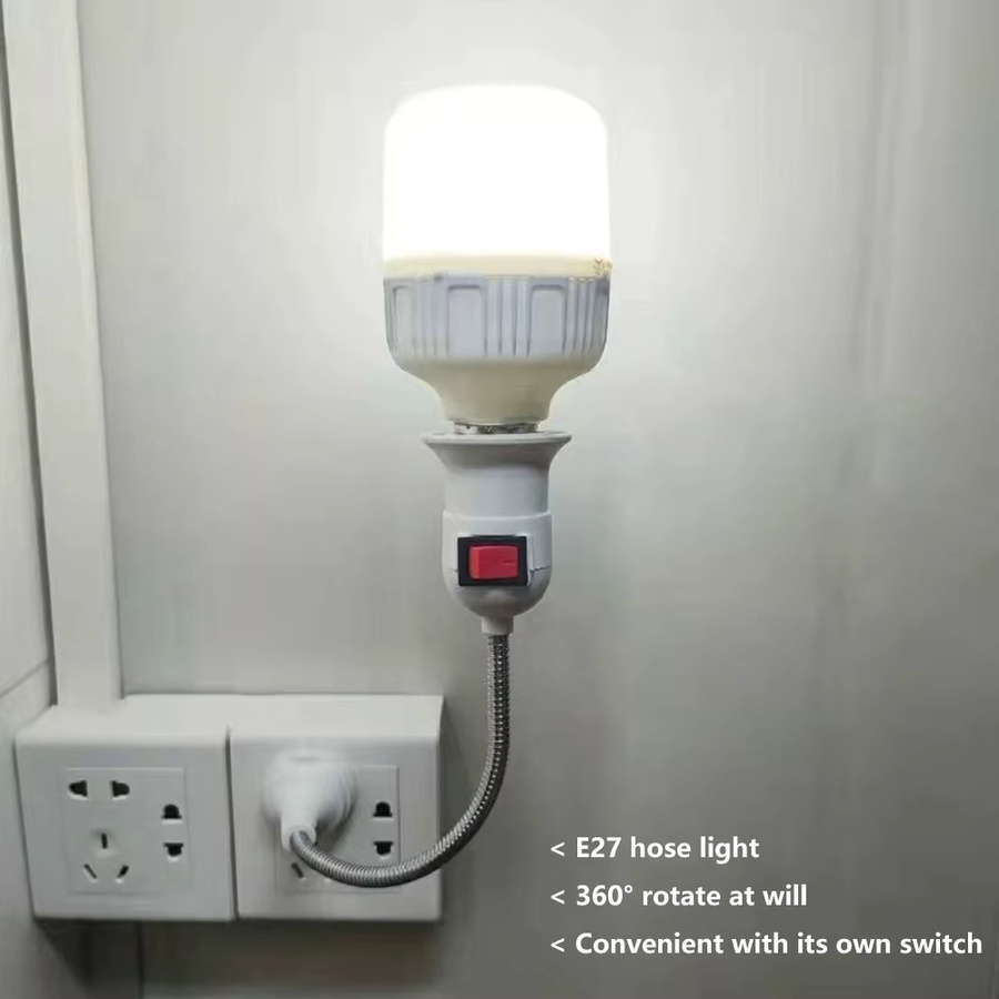 Gaqqee E27 Lampenfassung mit 360-Grad-Stecker und unabhängigem Schalter in Weiß - Bild 4