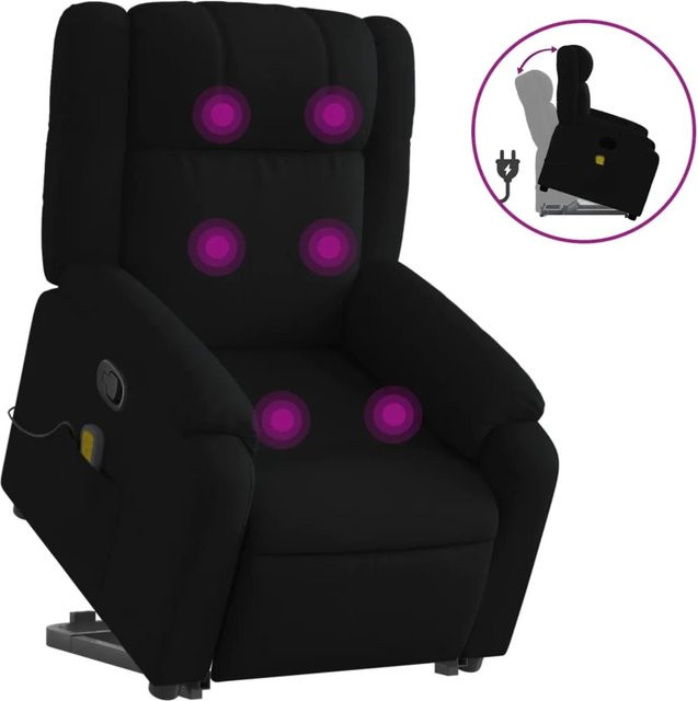 vidaXL Massagesessel Modell 5 mit Aufstehhilfe in Schwarz aus Stoff - Bild 1