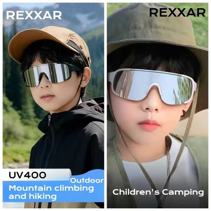 Rexxar Kinder-Sonnenbrille, Vollrand, Wrap, Schwarz, Kunststoff - Bild 1
