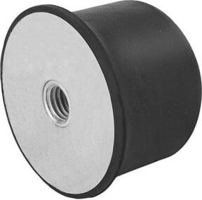KIPP Gummipuffer ballig M16 aus Stahl und Naturkautschuk in Schwarz, Höhe: 93 mm, Durchmesser: 125 mm - Bild 1