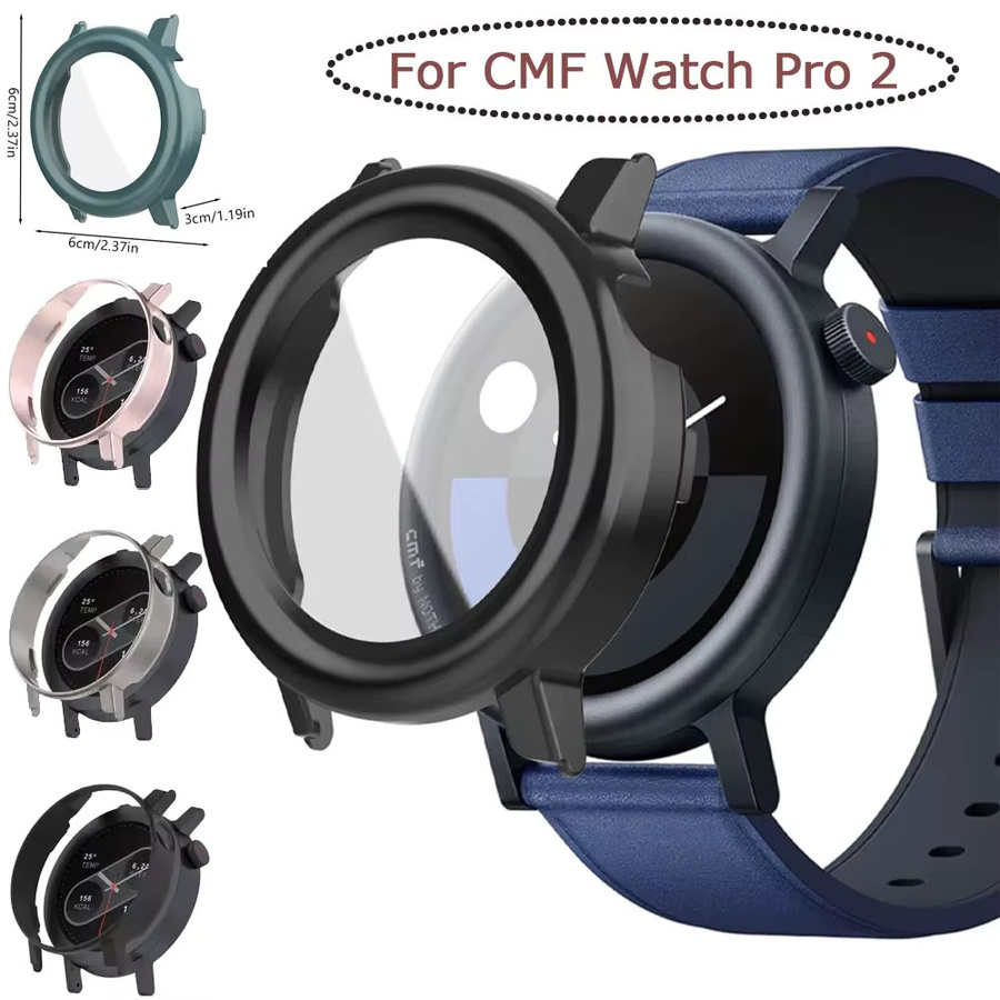 CMF Schutzgehäuse mit gehärteter Glasfolie für CMF Watch Pro 2, Schwarz - Bild 2