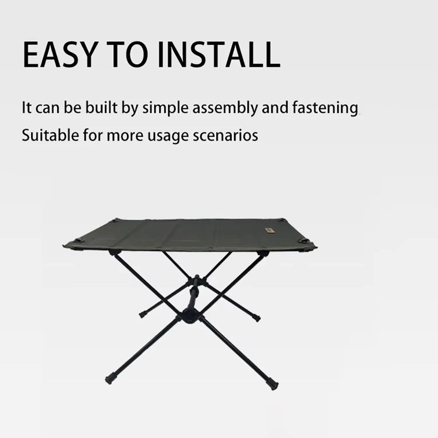TARKA Tragbarer Outdoor-Tisch in Schwarz mit aufrollbarer Oxford-Oberfläche und Aluminiumbeinen für Camping und Picknick - Bild 3