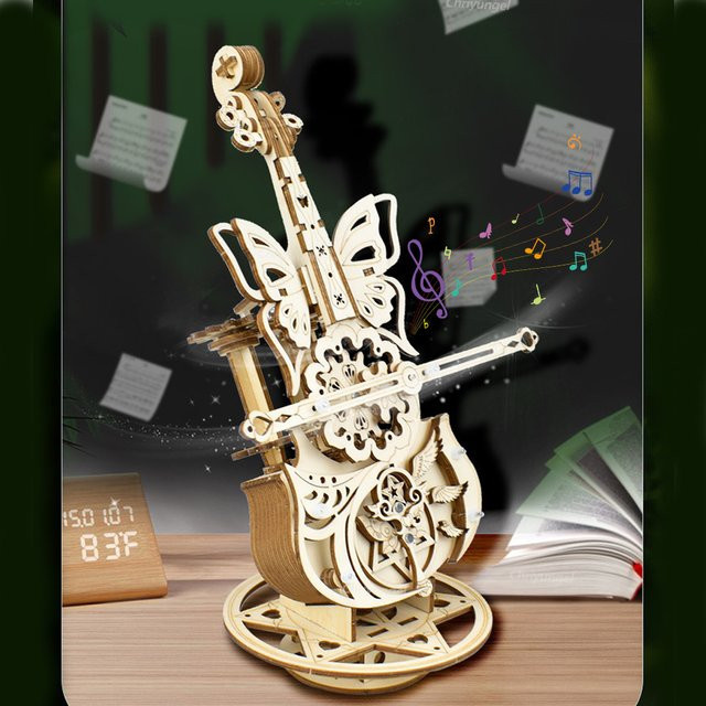 Chriyungel 3D-Puzzle Cello-Modell, Holz, ab 4 Jahren - Bild 1
